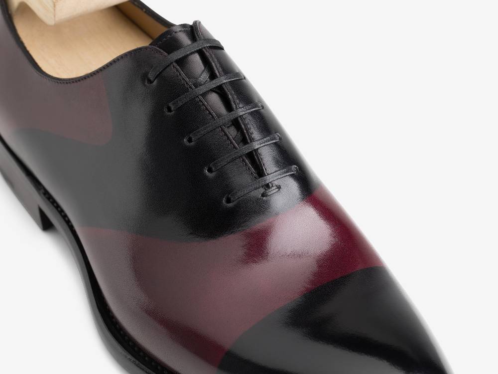 Paolo Sartori ART. 659 Oxford in pelle Dipinta a Mano Bordeaux e Nero Promozione Limitata