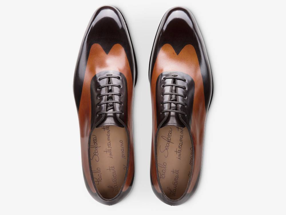 Paolo Sartori ART. 658 Oxford in pelle Dipinta a Mano Cognac e Vietri Liquidazione