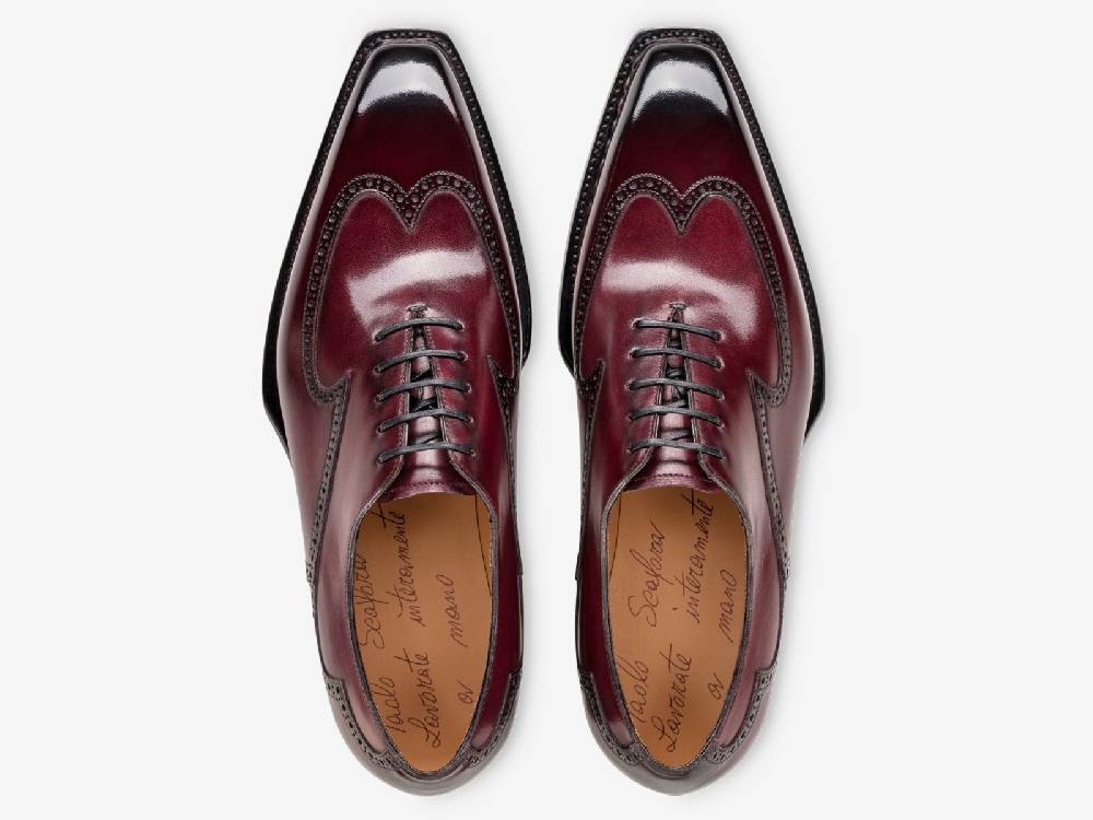 Paolo Sartori Art. 791 Oxford in Antiqued Bordeaux Leather Presa