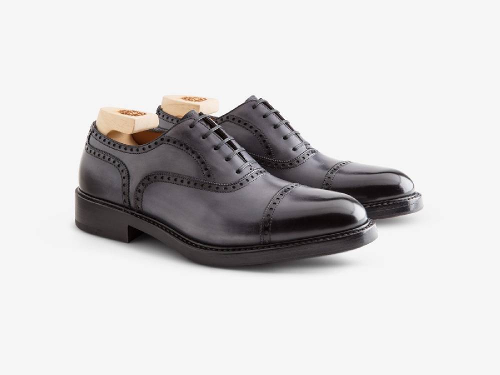 Paolo Sartori Art. 769 Oxford in Antiqued Grigio Leather Economico