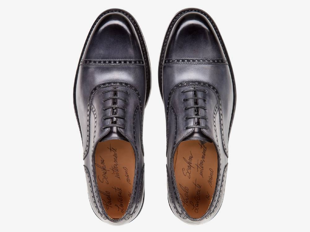 Paolo Sartori Art. 769 Oxford in Antiqued Grigio Leather Economico