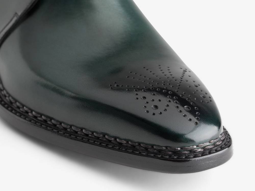 Paolo Sartori ART. 665 Derby in pelle Anticata Petrolio Outlet