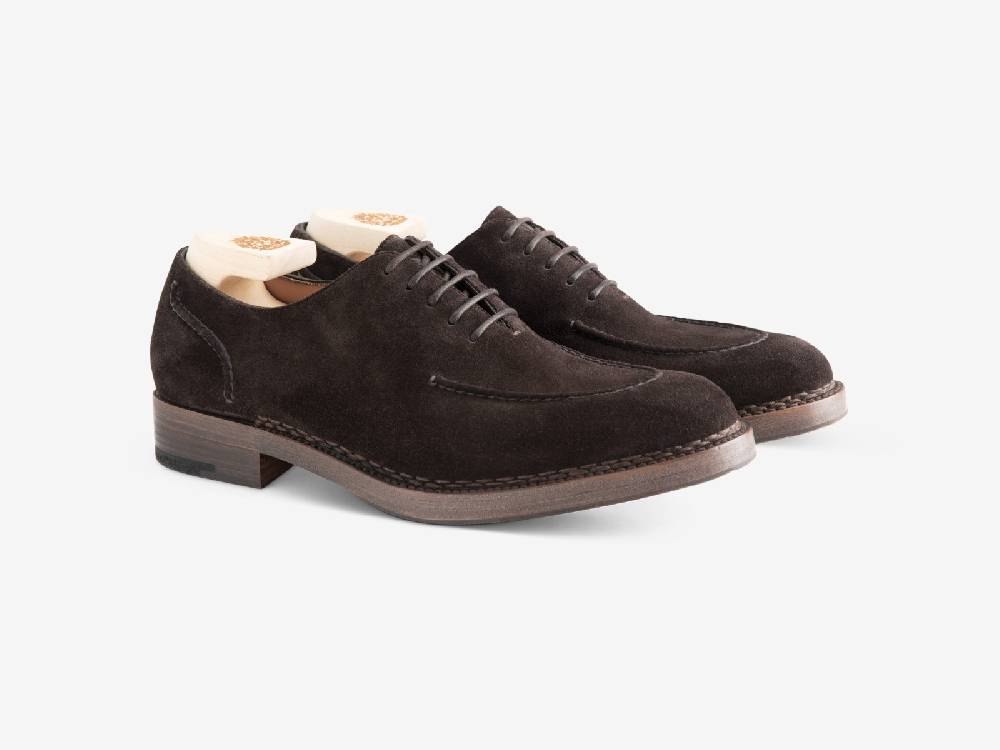 Paolo Sartori Art.666 Oxford in Camoscio Dark Brown Saldi Di Fabbrica