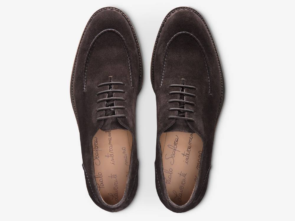 Paolo Sartori Art.666 Oxford in Camoscio Dark Brown Saldi Di Fabbrica