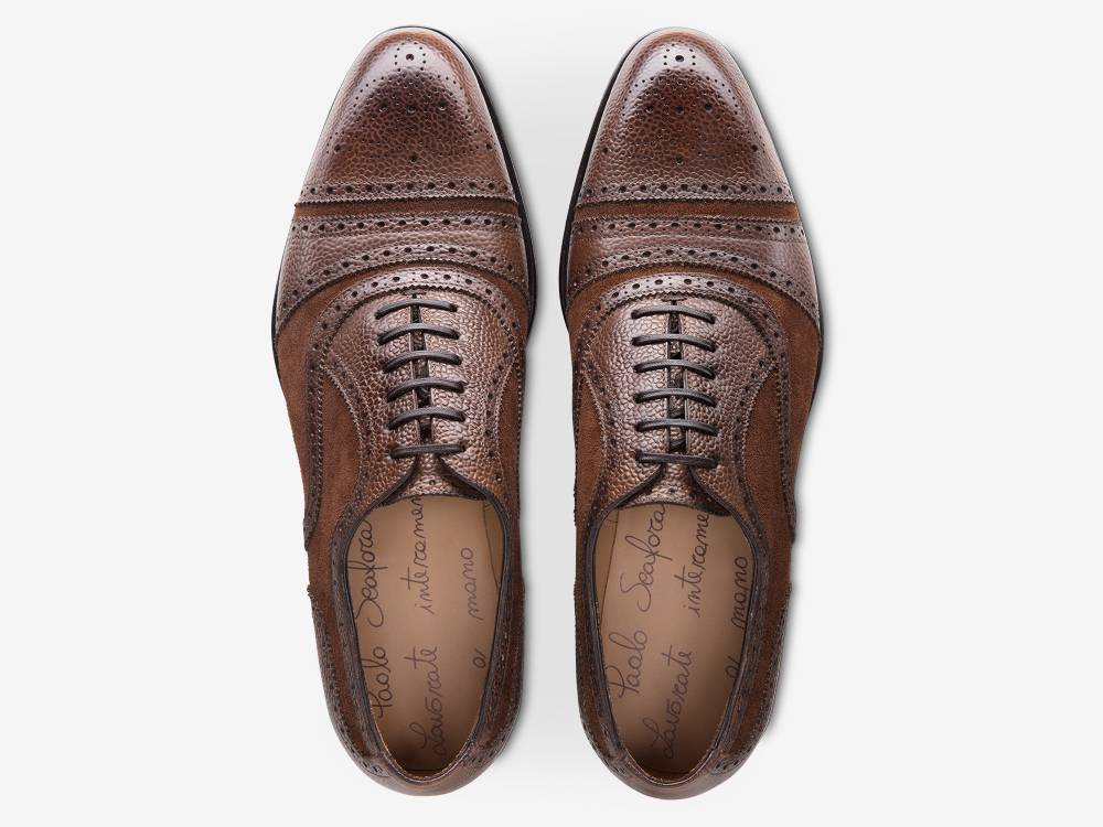 Paolo Sartori Art.626 Oxford in Camoscio Marrone Vendite Flash