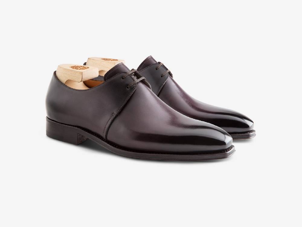 Paolo Sartori Art. 739 Derby in Antiqued Melanzana Leather Nuova