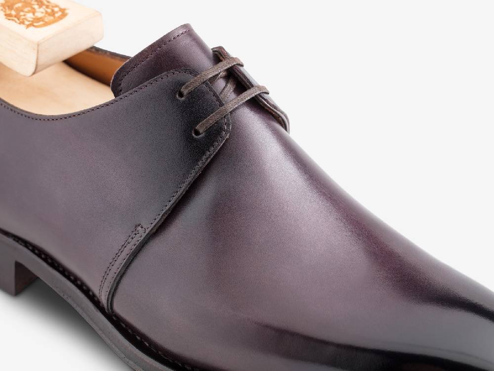 Paolo Sartori Art. 739 Derby in Antiqued Melanzana Leather Nuova