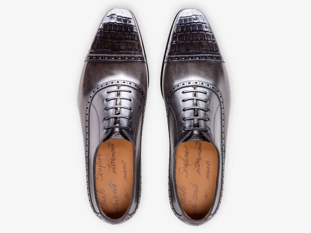Paolo Sartori Art. 695 Oxford in pelle Anticata Grigio 2025