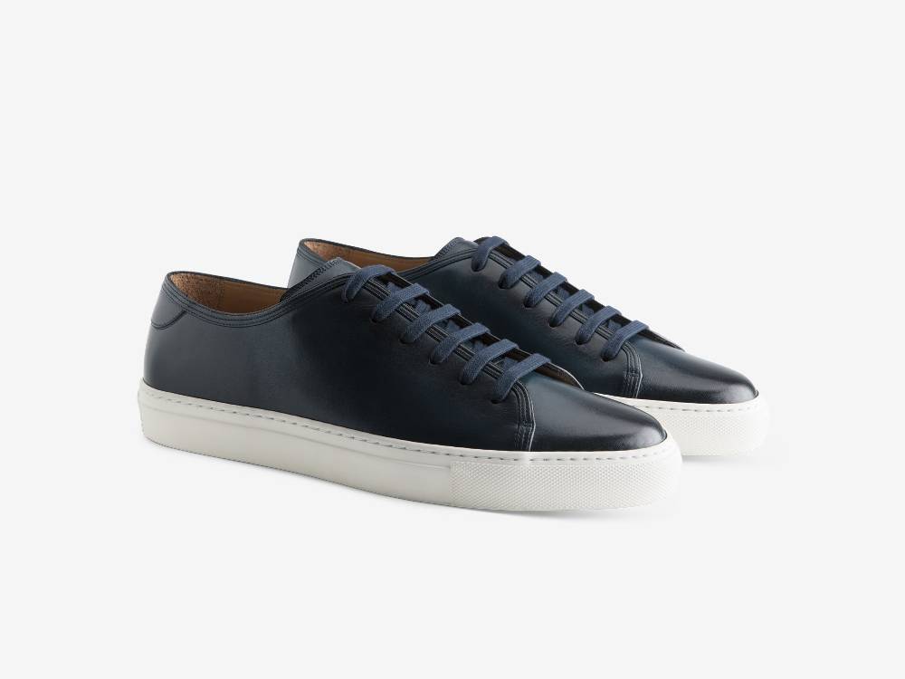 Paolo Sartori Art.Tenny1 Sneakers In Pelle Anticata Oceano Nuovo