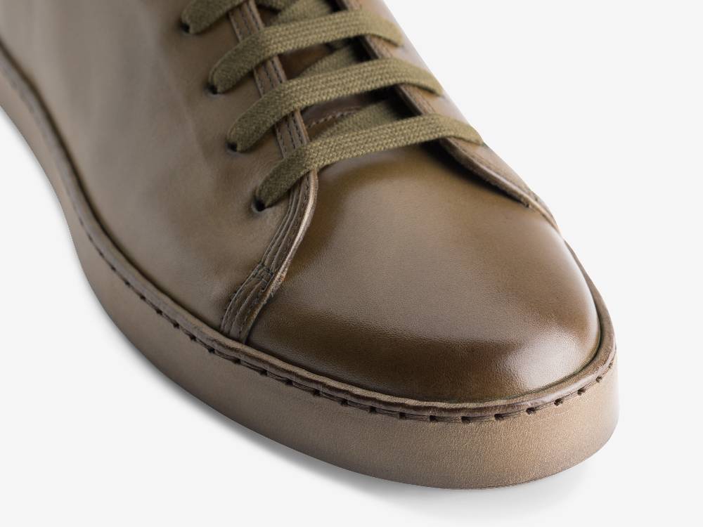 Paolo Sartori Art.Tenny1 Sneakers In Pelle Anticata Muschio Vendita
