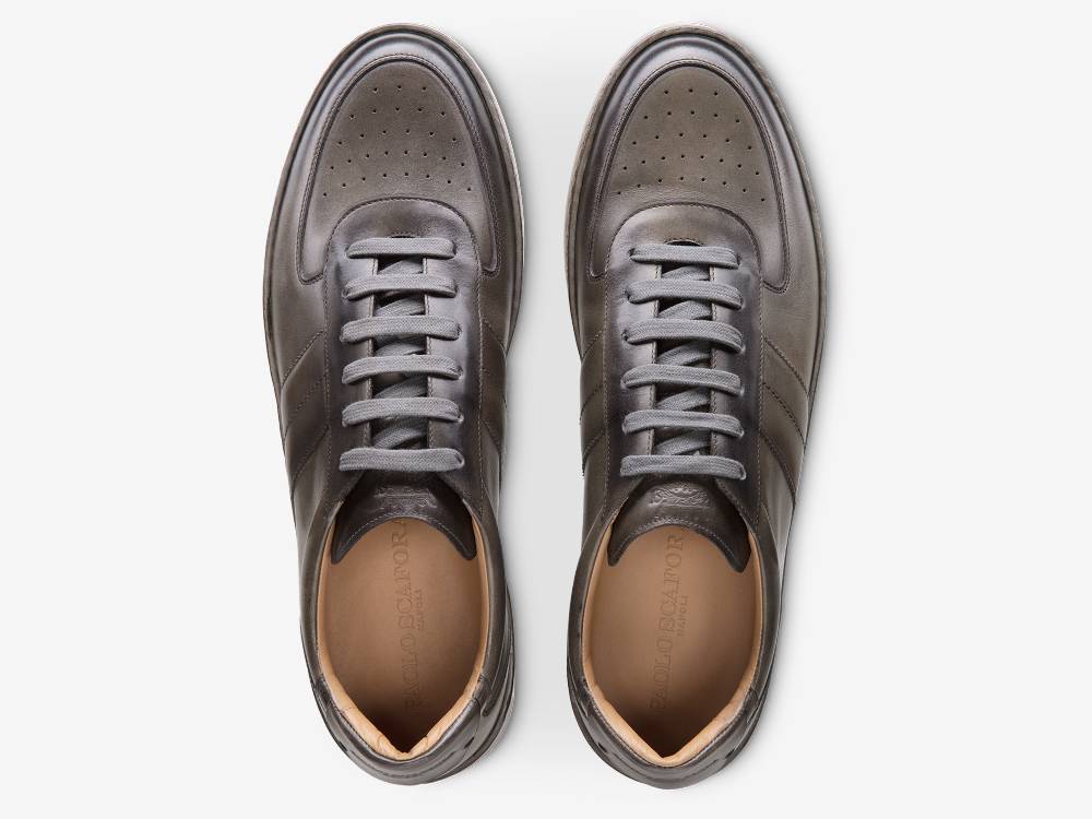 Paolo Sartori Art.Tenny2 Sneakers In Pelle Anticata Ardesia Promozione
