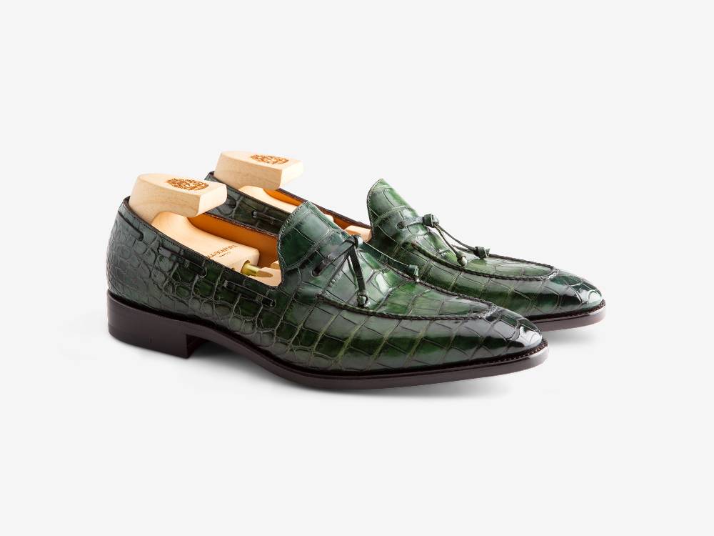 Paolo Sartori Art. 541 Mocassino in pelle Anticata Verde Smeraldo Pezzi Unici