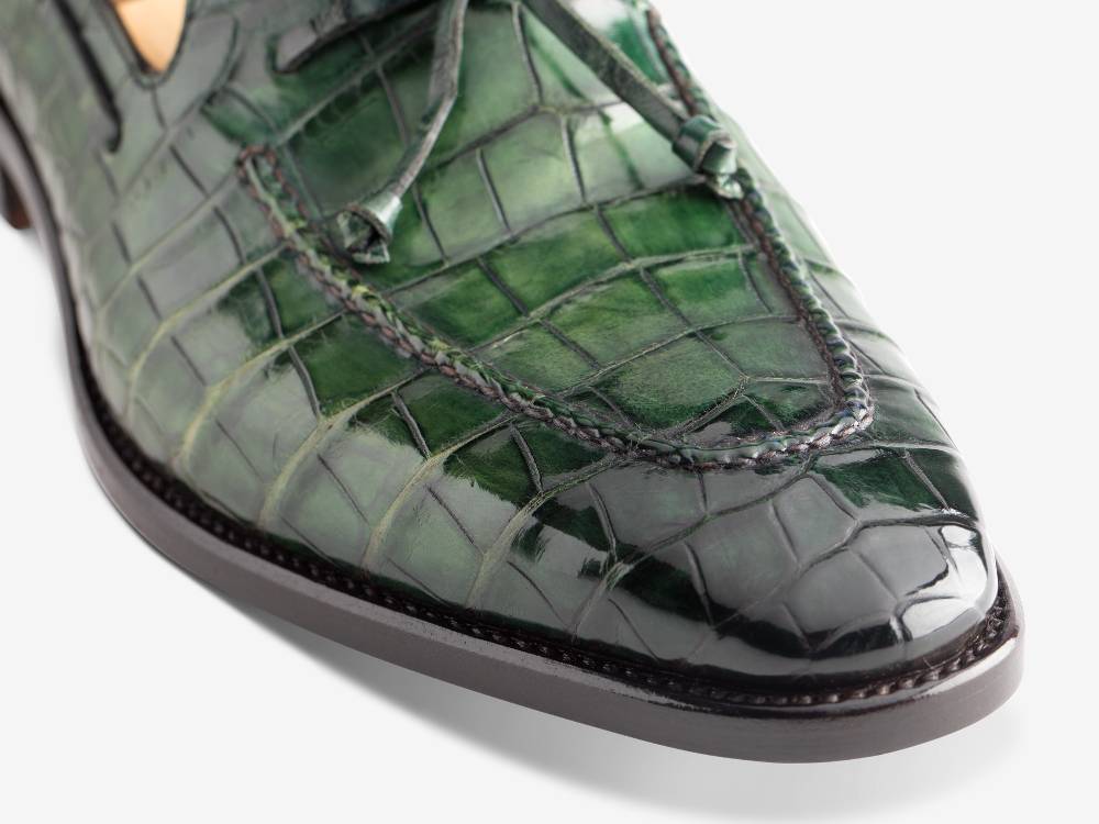 Paolo Sartori Art. 541 Mocassino in pelle Anticata Verde Smeraldo Pezzi Unici