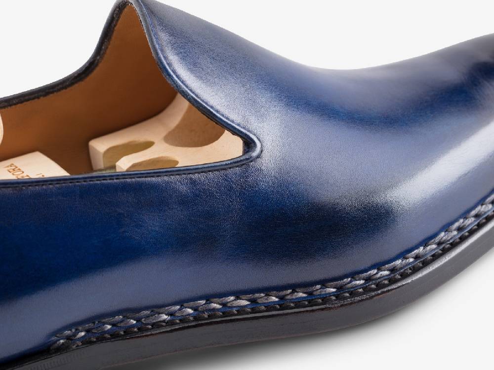 Paolo Sartori Art. 727 Loafer in Antiqued Cobalto Leather Qualità Garantita