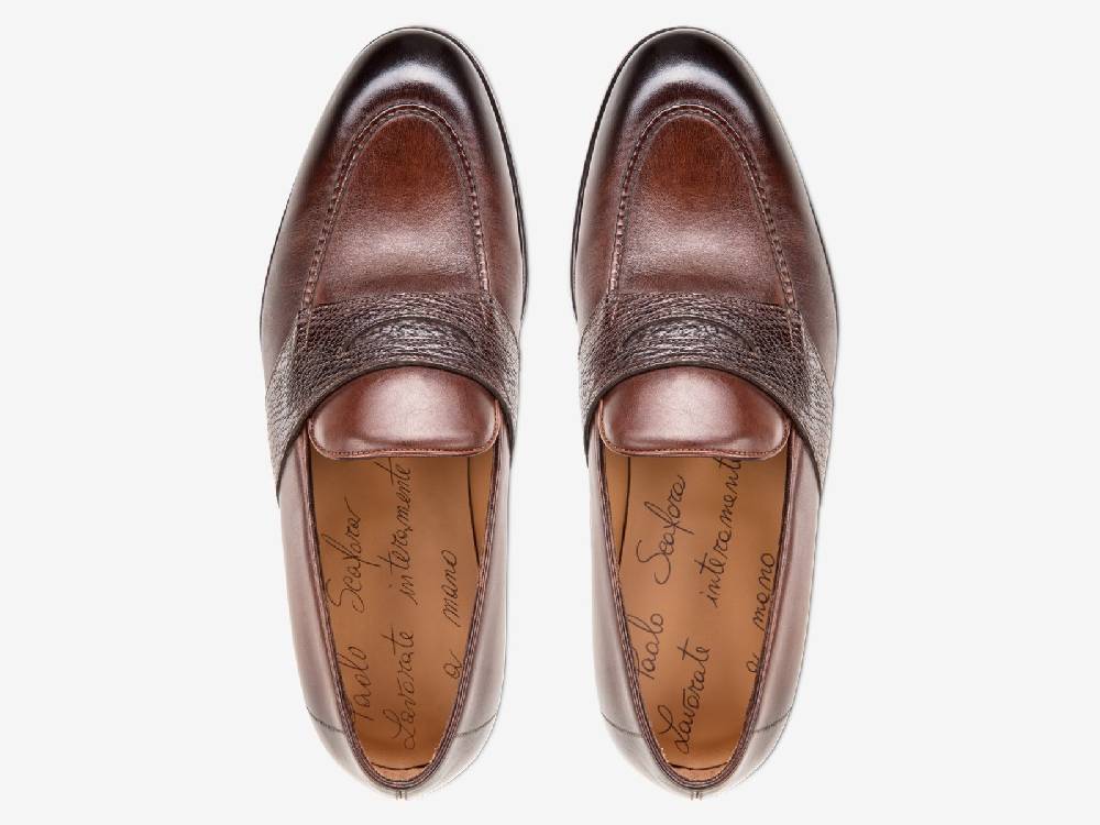Paolo Sartori Art. 726 Loafer in Antiqued Montella Leather Consegna Veloce