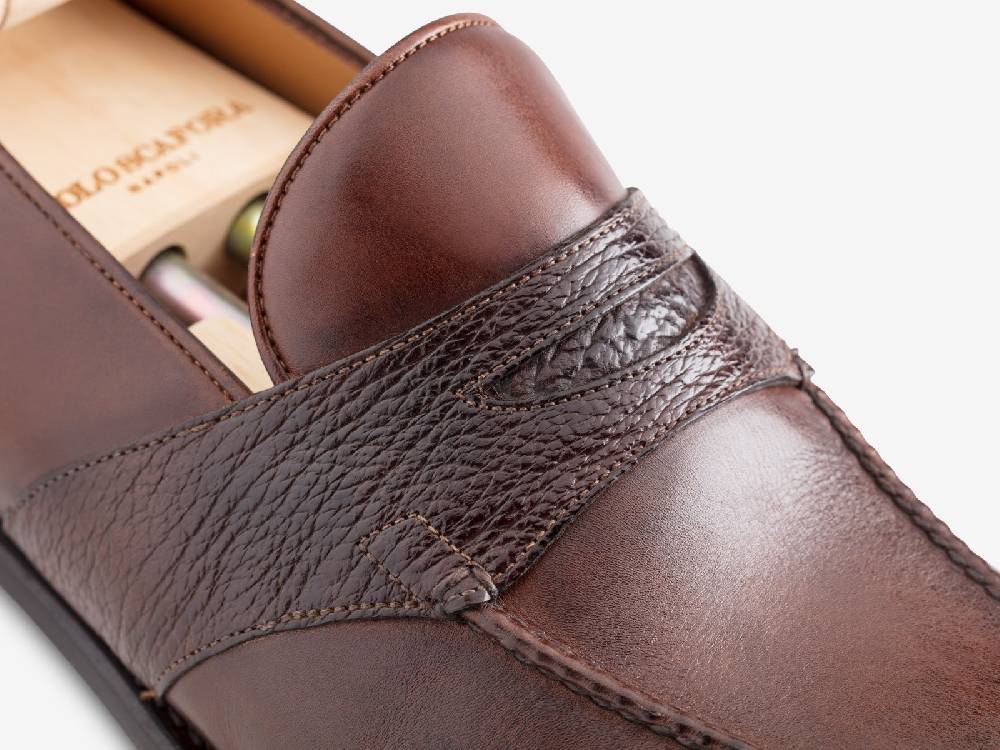 Paolo Sartori Art. 726 Loafer in Antiqued Montella Leather Consegna Veloce