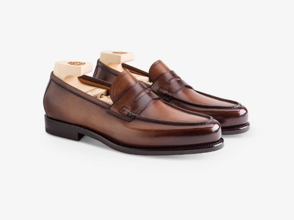 Paolo Sartori Art. 799 Loafer in Antiqued Montella Leather Fino Al -60%