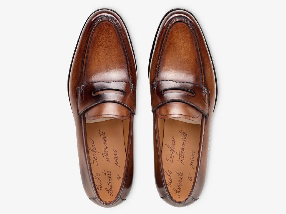 Paolo Sartori Art. 799 Loafer in Antiqued Montella Leather Fino Al -60%