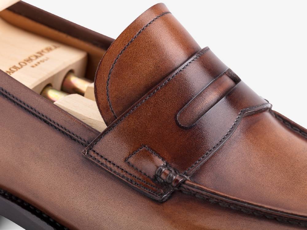 Paolo Sartori Art. 799 Loafer in Antiqued Montella Leather Fino Al -60%