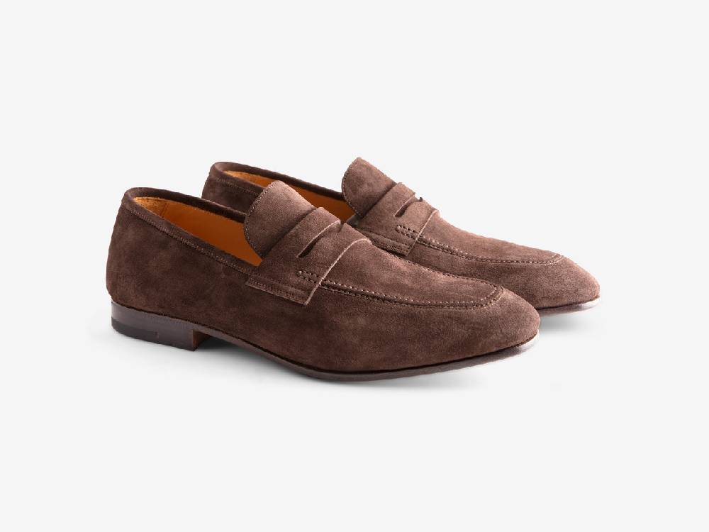 Paolo Sartori Art. 638 Mocassino in Camoscio Marrone scuro Prezzo Ridotto