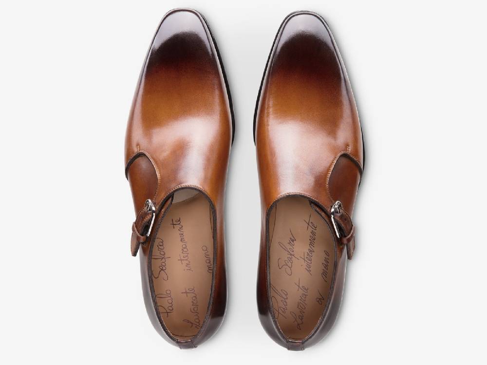 Paolo Sartori Art.655 Mono Fibbia in pelle Anticata Cognac Outlet