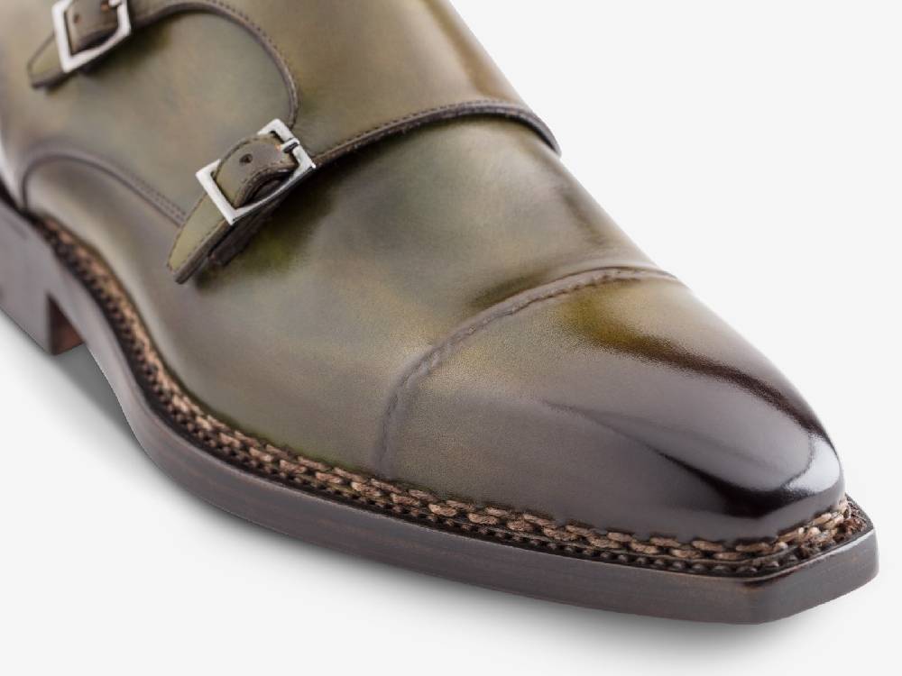 Paolo Sartori Art. 742 Monkstrap in Antiqued Bosco Leather Vendita Economica