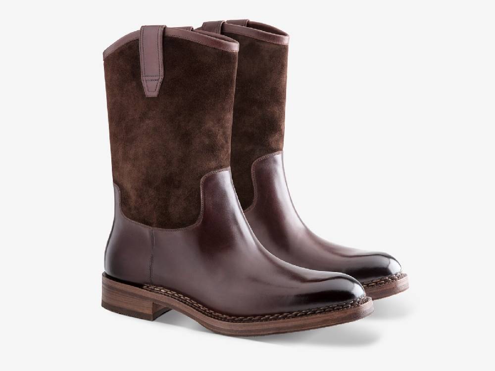 Paolo Sartori Art. 775 Boots in Suede and Antiqued Vietri Leather Online