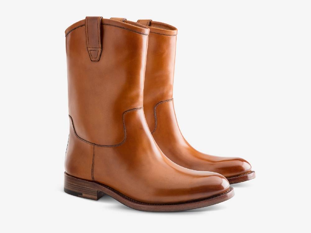Paolo Sartori Art. 775 Boots in Antiqued Cognac Leather In Saldo