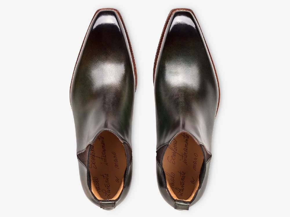 Paolo Sartori Art. 794 Beatles in Antiqued Olive Leather Italia