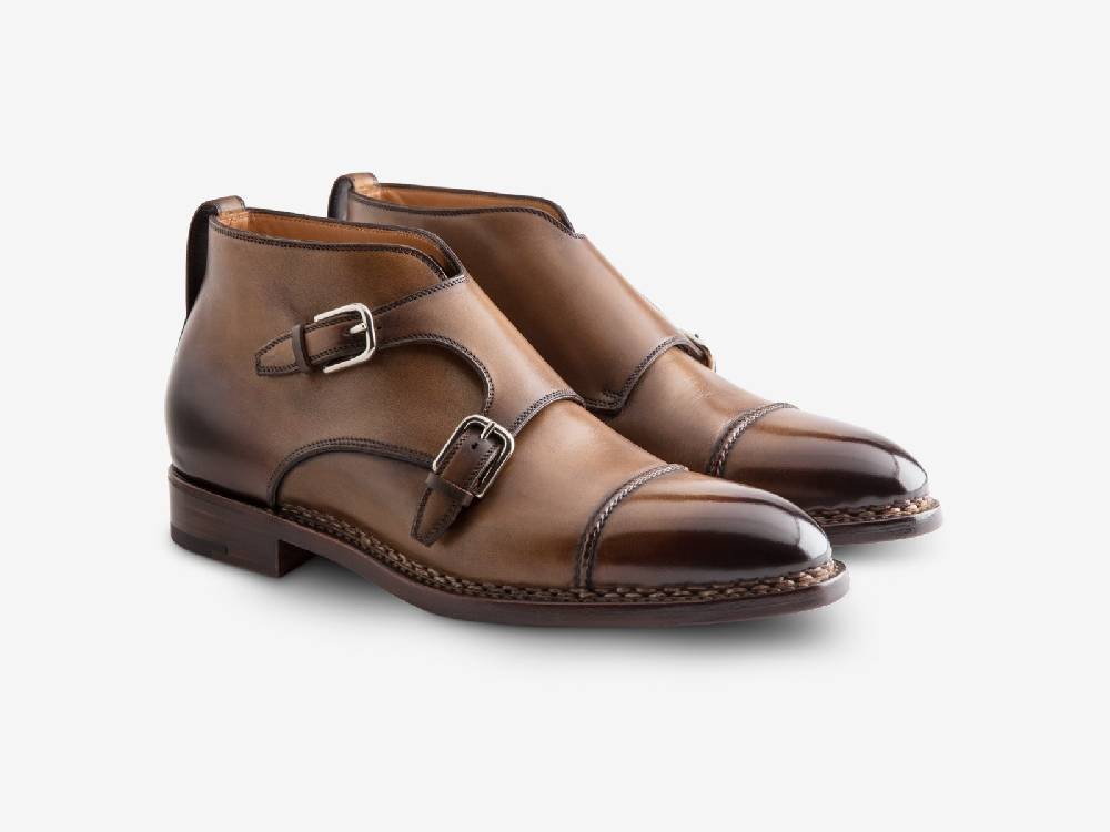 Paolo Sartori Art. 771 Boots Monkstrap in Antiqued Autunno Leather Vendita