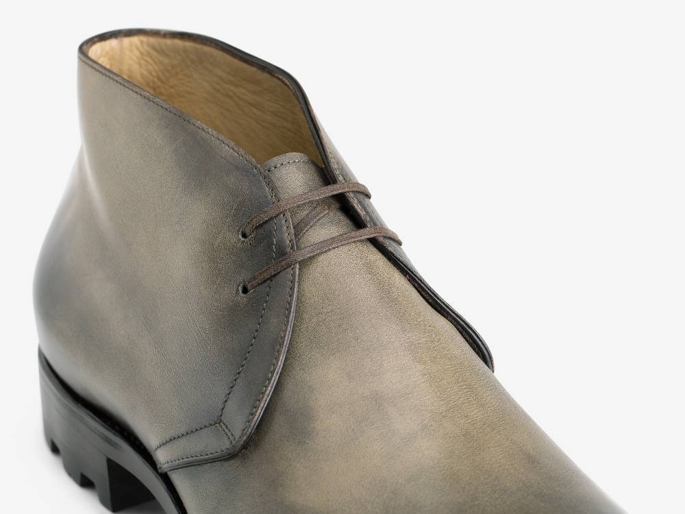 Paolo Sartori Art. 512 Desert Boot in Pelle Anticata Verdegris Pezzi Unici