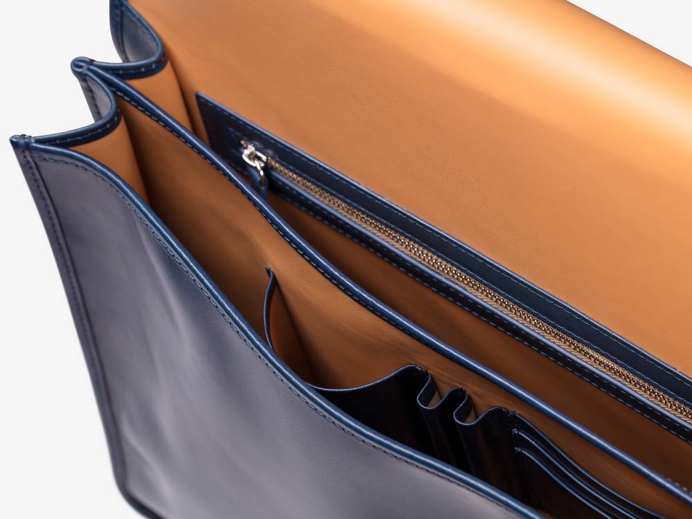 Paolo Sartori Briefcase Briefcase in pelle Anticata Oceano Negozi Online