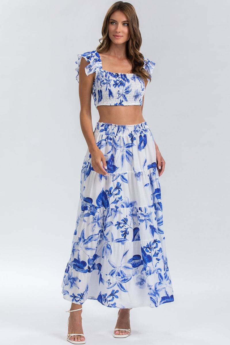 Pietro Brunelli MARISOL Q168 | Maxi Gonna a Balze Stampata 2025