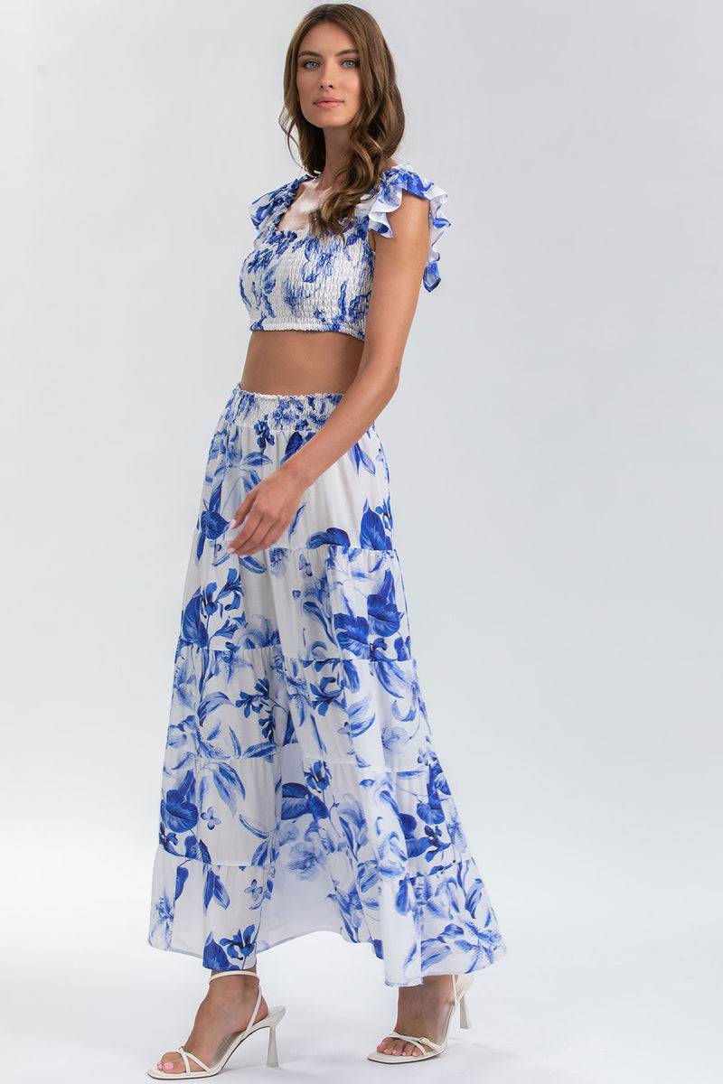 Pietro Brunelli MARISOL Q168 | Maxi Gonna a Balze Stampata 2025