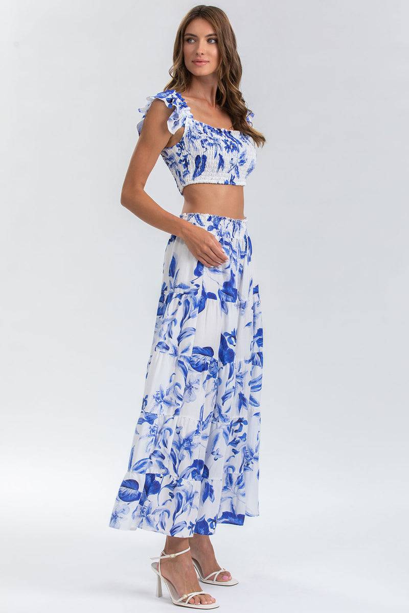Pietro Brunelli MARISOL Q168 | Maxi Gonna a Balze Stampata 2025