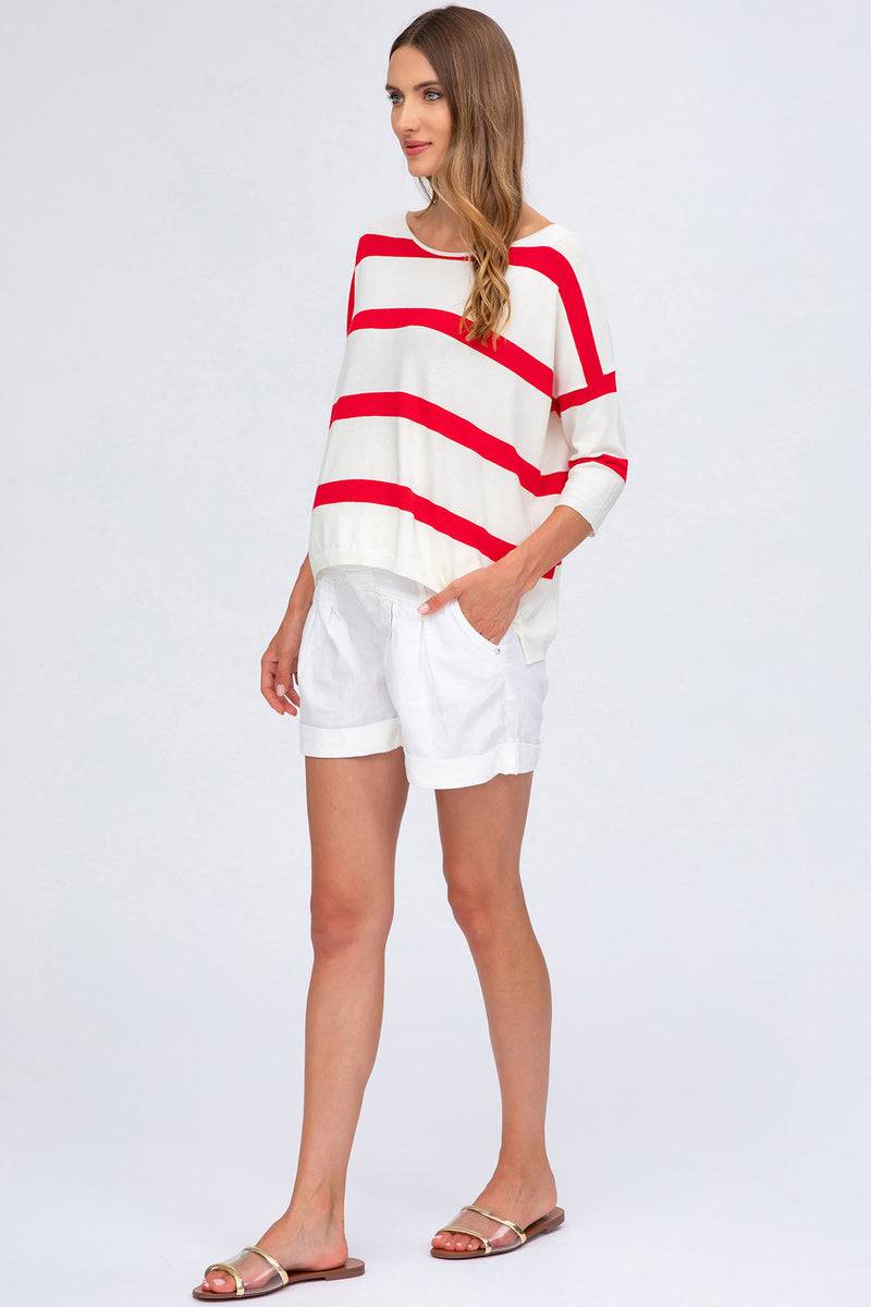 Pietro Brunelli MINI SHORT IN LINO | Pantaloncini Premaman Bianchi Nuovo