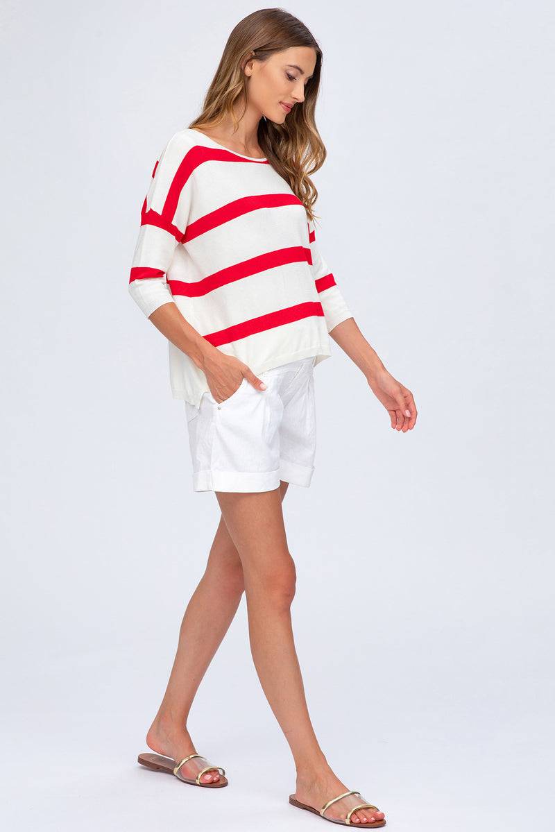 Pietro Brunelli MINI SHORT IN LINO | Pantaloncini Premaman Bianchi Nuovo