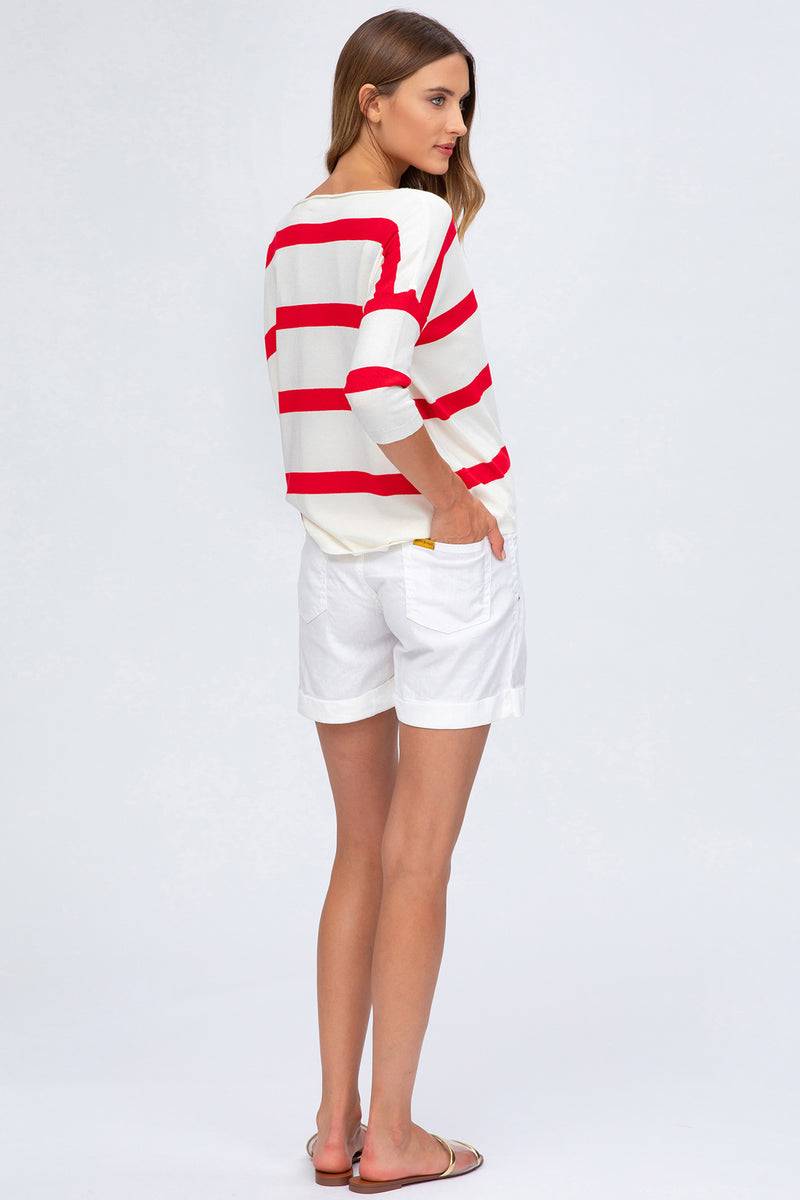 Pietro Brunelli MINI SHORT IN LINO | Pantaloncini Premaman Bianchi Nuovo
