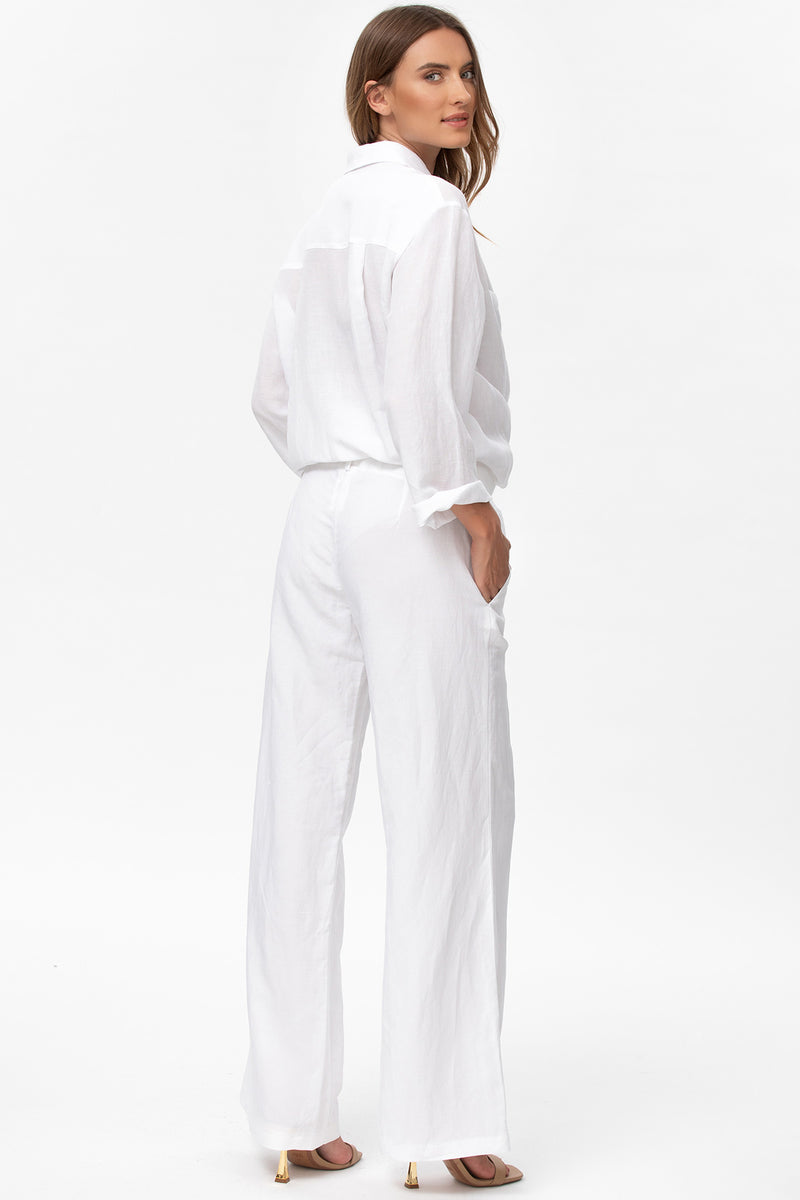 Pietro Brunelli JOSEPH | Pantaloni Premaman in Lino Bianchi Vendita