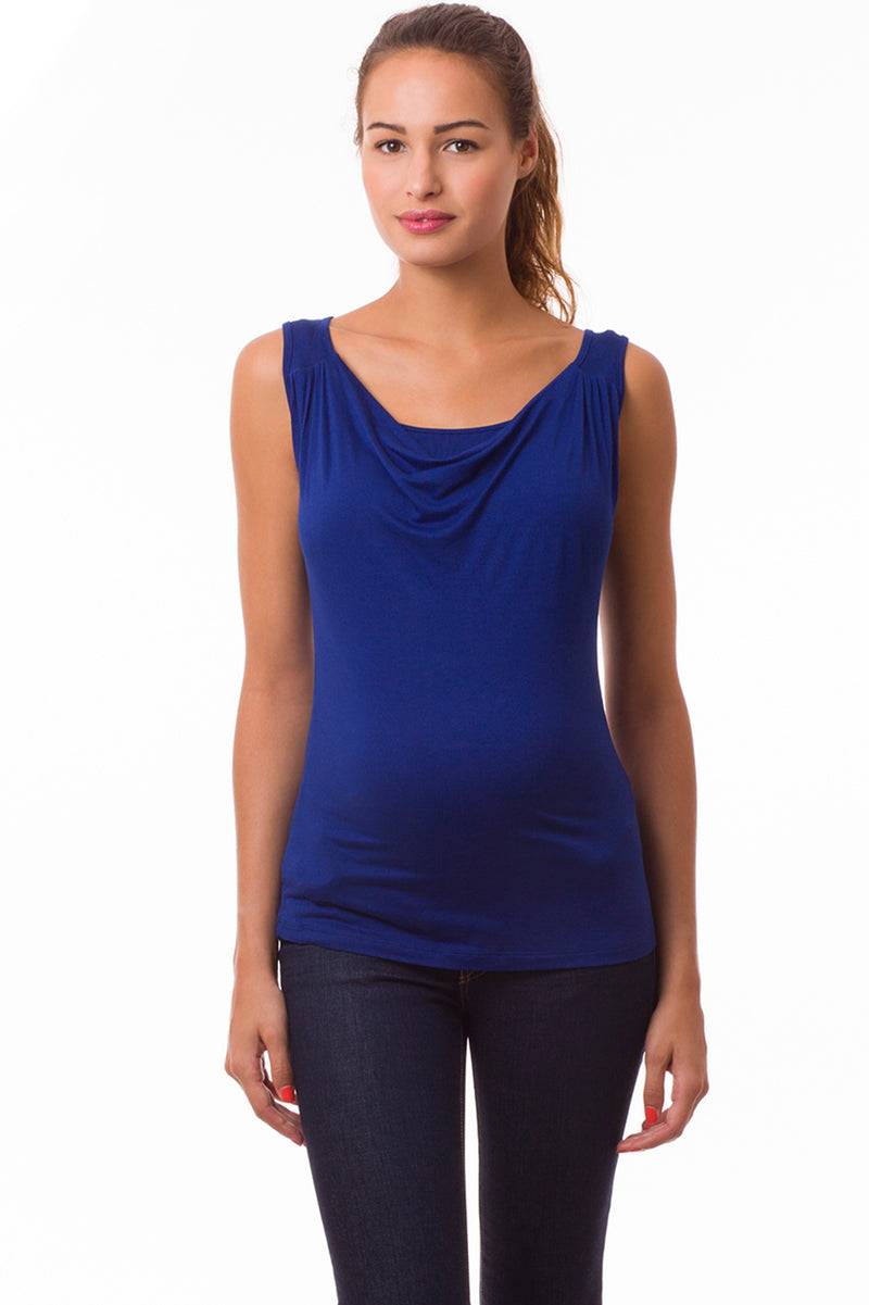 Pietro Brunelli MARIE | Top Premaman e Allattamento Blu Smanicato Shopping Online