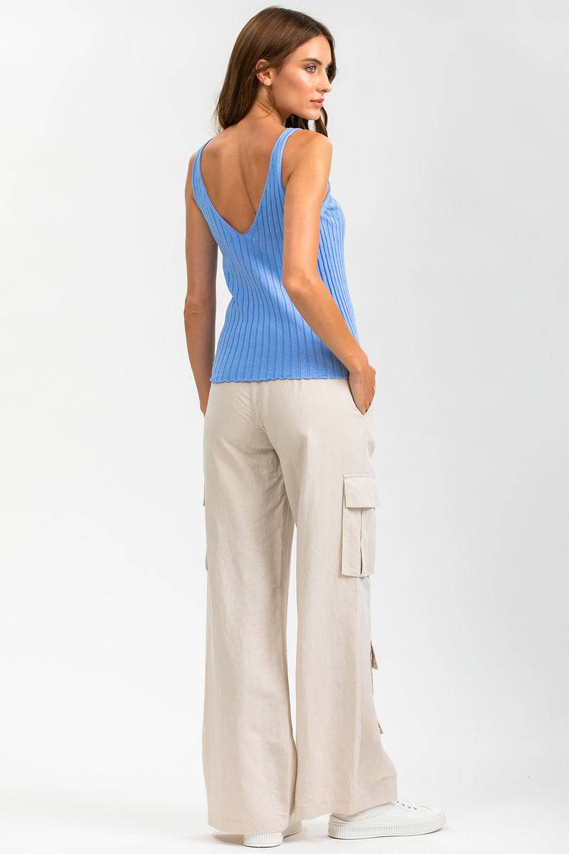 Pietro Brunelli GEORGE | Pantaloni Premaman Stile Cargo in Lino Beige Nuova