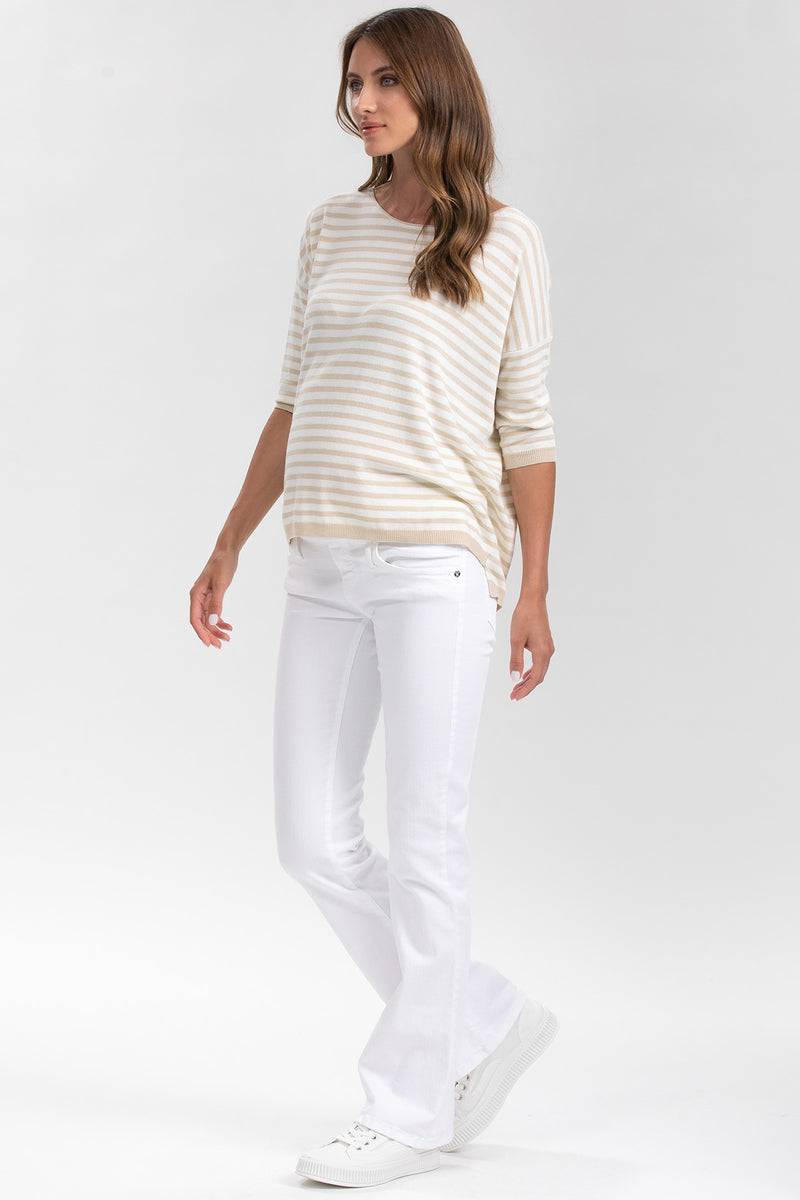 Pietro Brunelli GRADUATED FLARE | Jeans Premaman Svasati Bianchi In Linea