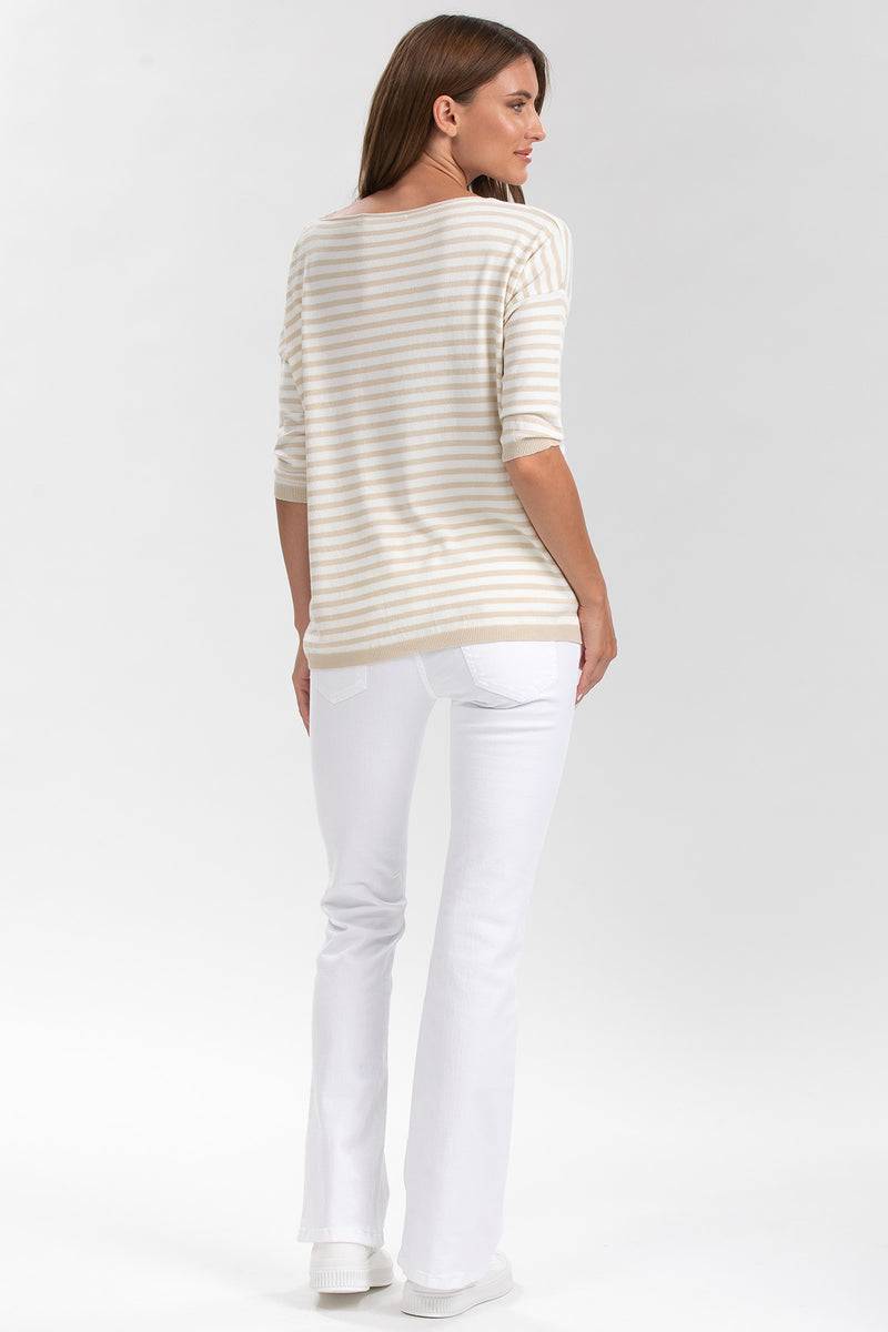 Pietro Brunelli GRADUATED FLARE | Jeans Premaman Svasati Bianchi In Linea