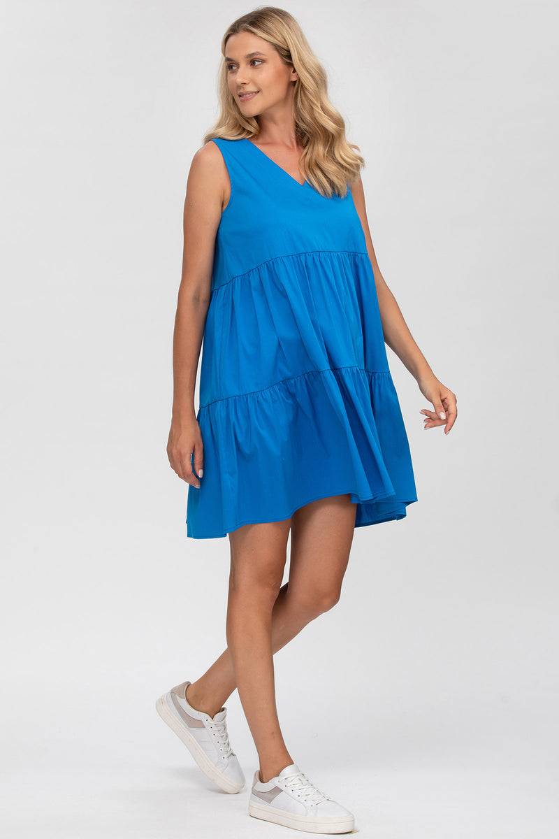 Pietro Brunelli MELODY | Abito Blu in Cotone con scollo a V Affare Del Giorno