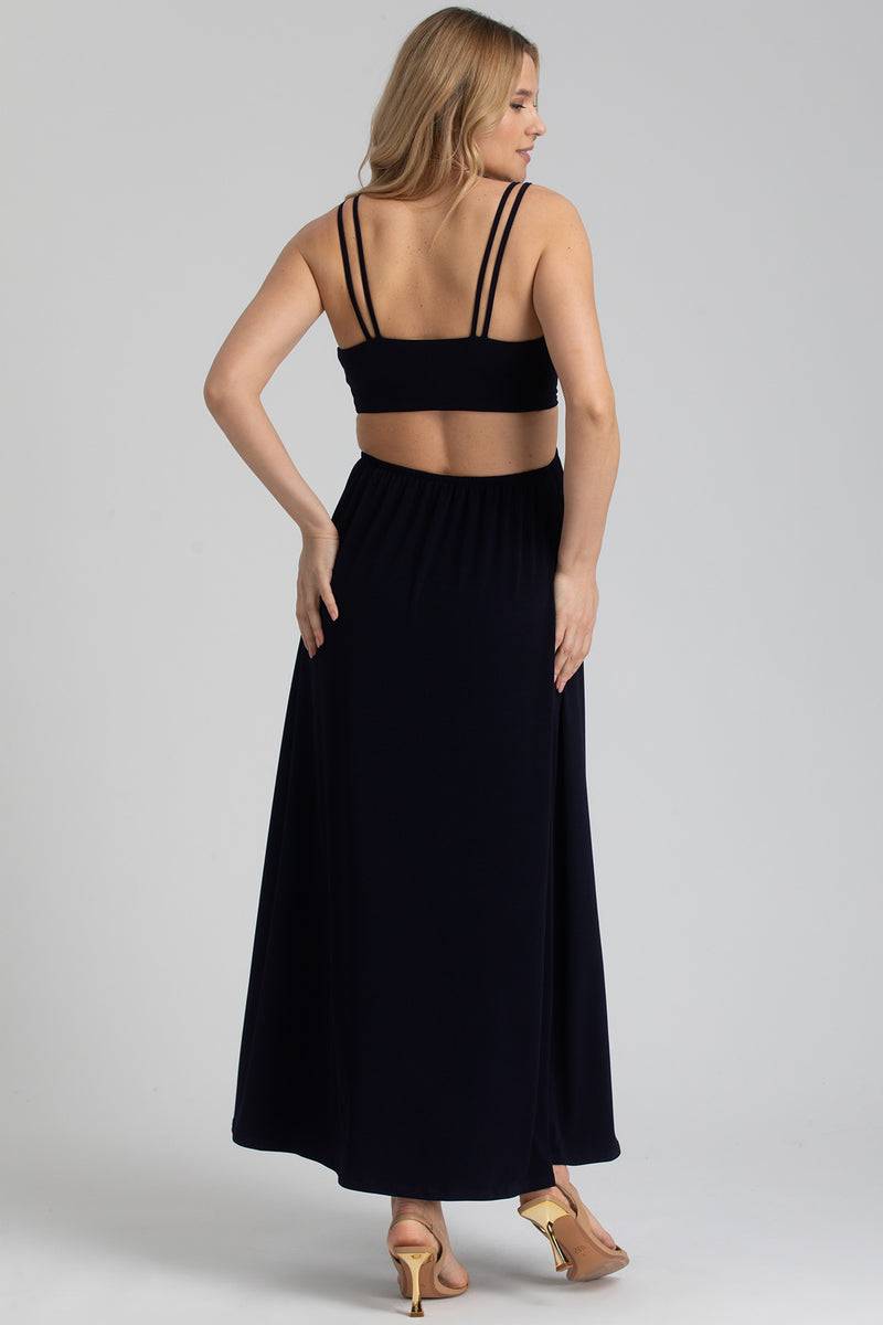 Pietro Brunelli SELENA | Abito Premaman da Sera Blu Scuro con Cut-Out Sottocosto