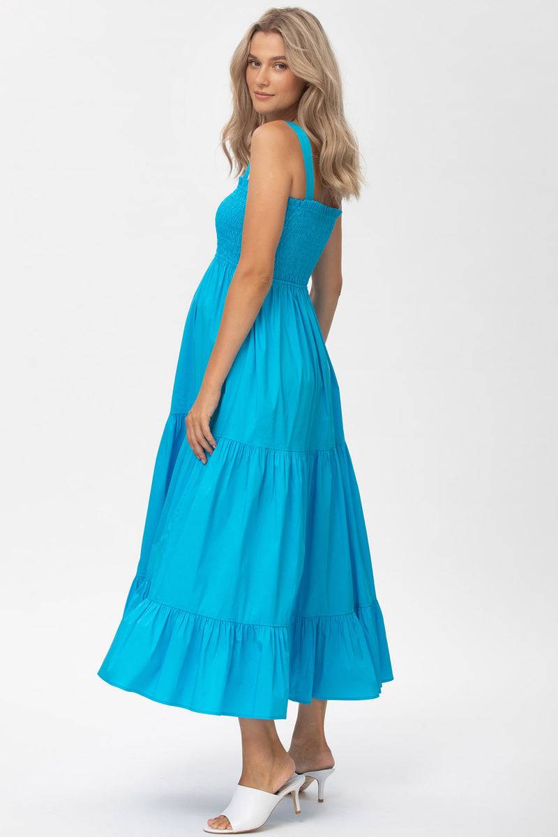 Pietro Brunelli HOLLY | Abito Premaman Lungo in Cotone Blu Saldi