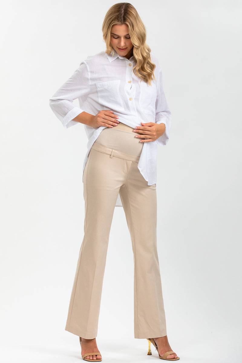 Pietro Brunelli KEVIN | Pantaloni Premaman Beige a Gamba Svasata Vendita Economica