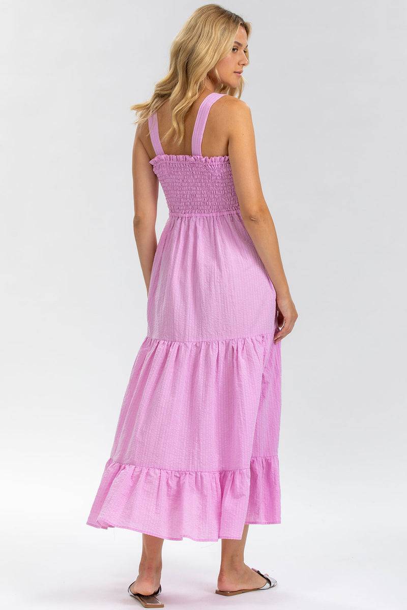 Pietro Brunelli HOLLY | Abito Premaman Lungo in Cotone Goffrato Color Rosa Italy