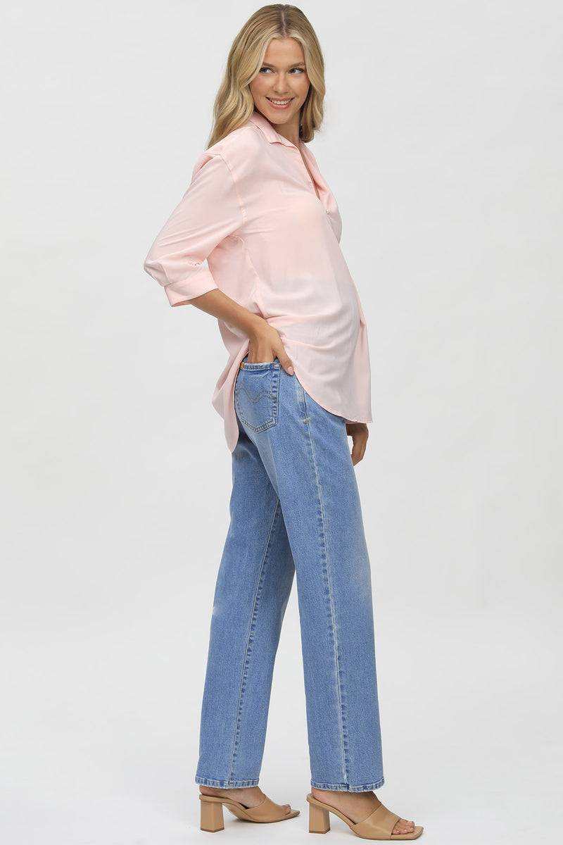 Pietro Brunelli HI-RISE STRAIGHT LEG W037 | Jeans Premaman a Gamba Dritta Vendita