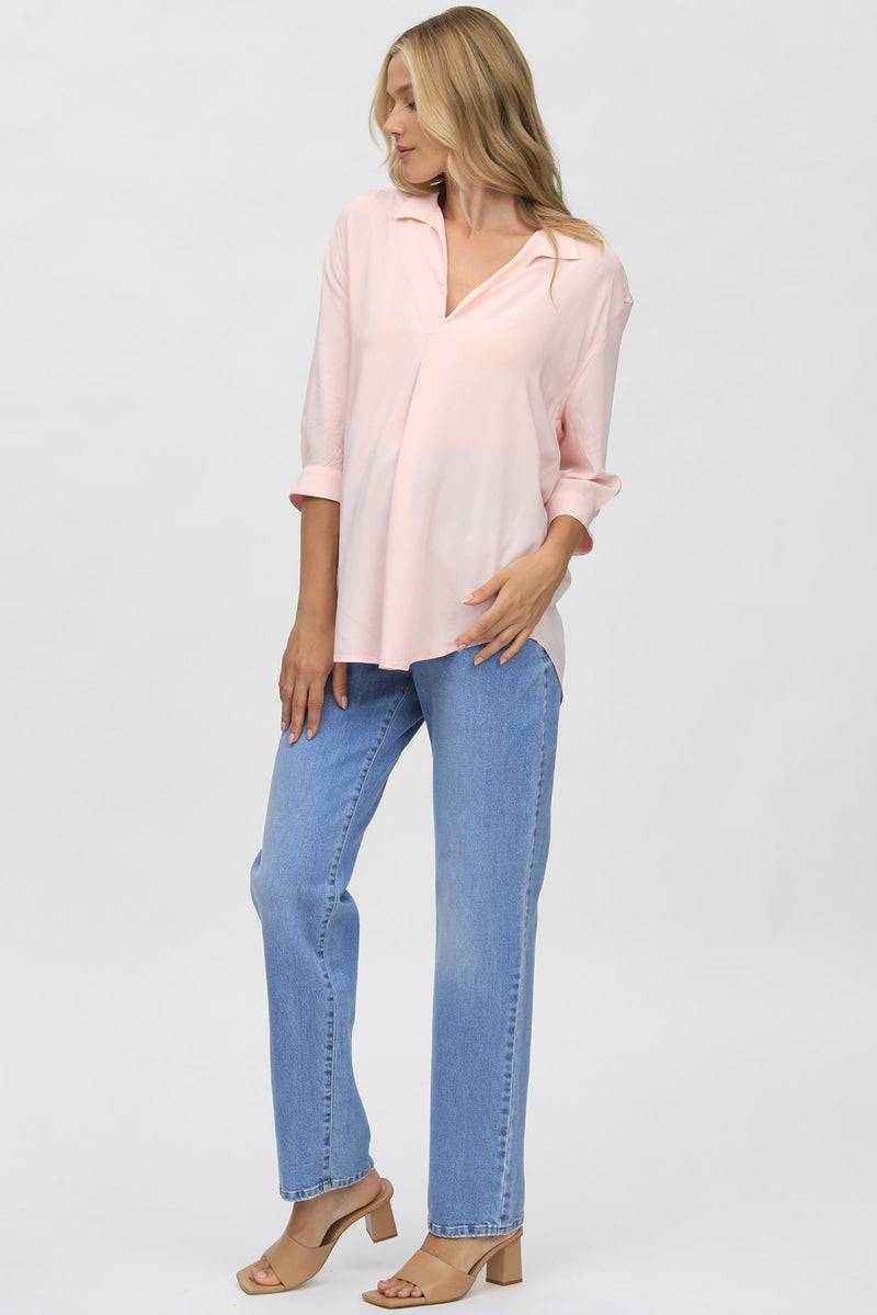 Pietro Brunelli HI-RISE STRAIGHT LEG W037 | Jeans Premaman a Gamba Dritta Vendita
